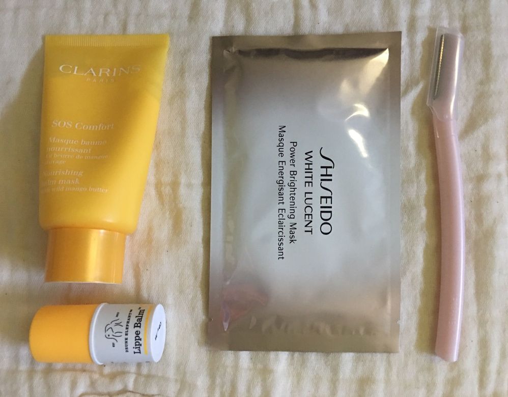 Clarins, Shiseido and (unscented) DE