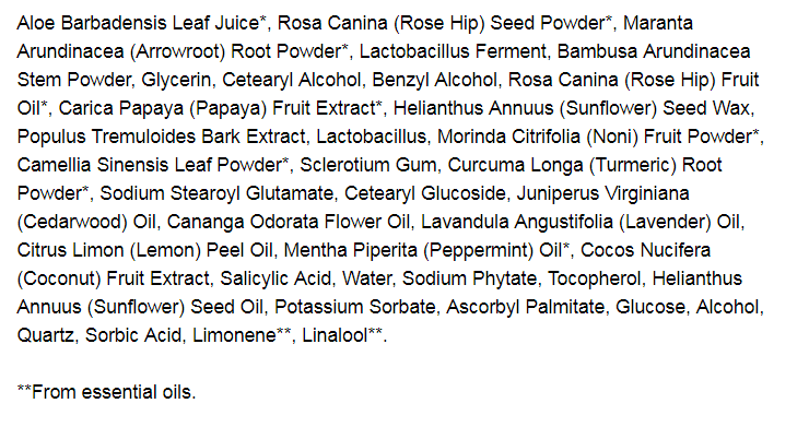 Ingredients List - courtesy of sephora.com