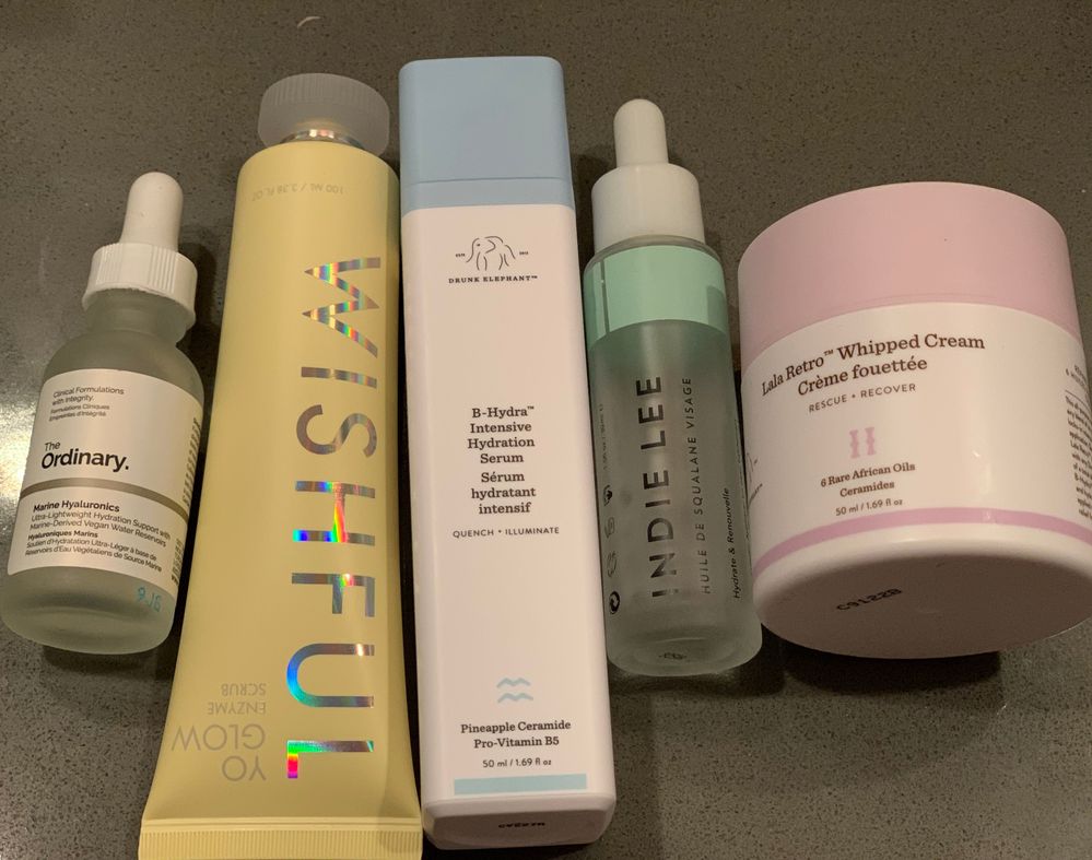 Products used, missing F-Balm in the pic